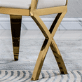 thumbnail image 5 of Dining Chairs Set of 2, Modern Leatherette Upholstered Parsons Dining Chair with Stainless Steel Legs and Gold Mirrored Finished Frame Wingback Accent Chairs for Living Room Kitchen, White, 5 of 6