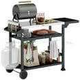 thumbnail image 1 of Outsunny 3-Shelf Stainless Steel Outdoor Grill Cart w/ Side Table Wheels, 1 of 10