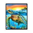 thumbnail image 1 of RYLABLUE Tortue Poissons Dauphin Bleu Mer Corail Toison Jeter Couverture 58x80 Pouces, 1 of 1