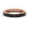 2 CT Black Spinel Ring, Two Row Ring For Women, Eternity Ring, Baguette Cut Black Spinel Ring, Black Spinel Eternity Ring, 14K Rose Gold, US 8.50
