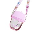 thumbnail image 3 of Iumwxz Water Jug Lovely Water Bottle Straw Leakproof Plastic Shoulder Strap Drinking Kettle Water Pitcher Glass Pitcher Pink Plastic Rollback, 3 of 4