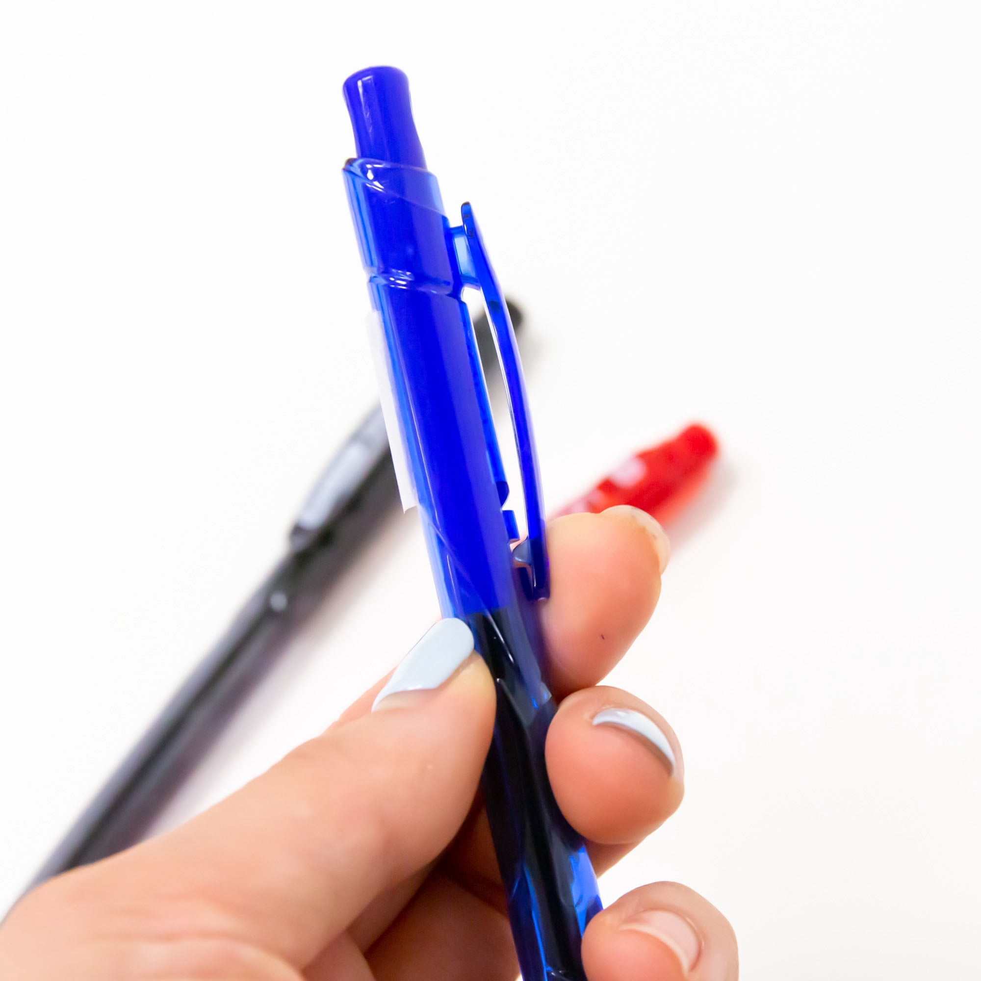 BAZIC Ixion Assorted Color Retractable Ballpoint Pens, 1.0mm (5/Pack), 24-Pack
