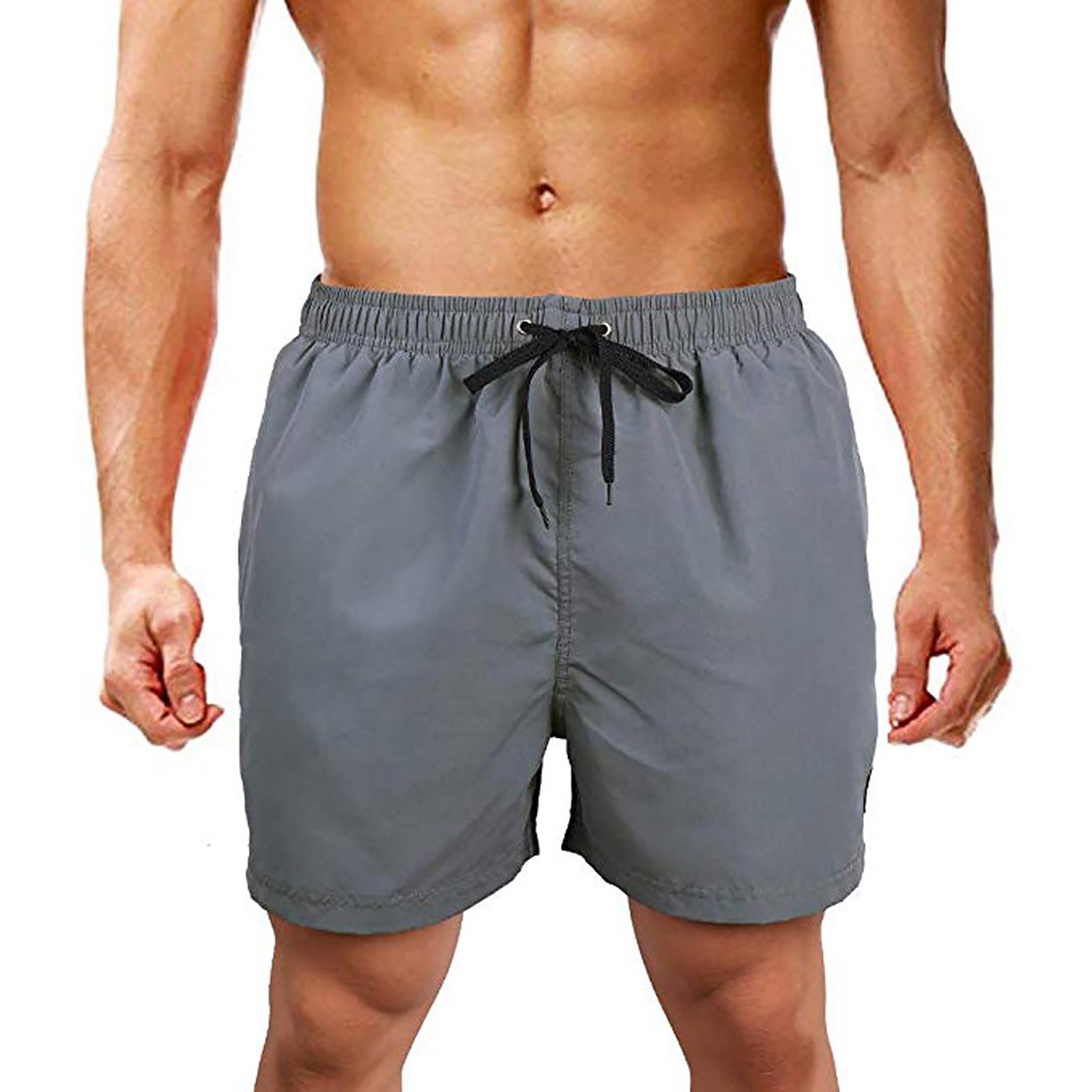 ZXHACSJ Men's Pocket Short Pants Casual Solid Color Straight Slim Fit  Trousers Jeans Gray XXXXXL