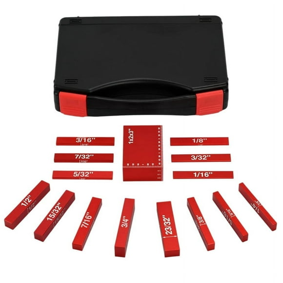 Setup Blocks Woodworking Height Gauge Set 15 Pcs of Set Up Bars, Router Table and Table Saw Accessories Red