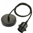 thumbnail image 1 of E27 pendant light with screw ring, 100cm adjustable fabric cable, pendant light compatible with lampshade, ideal socket for kitchen pendant light, black, 1 of 5