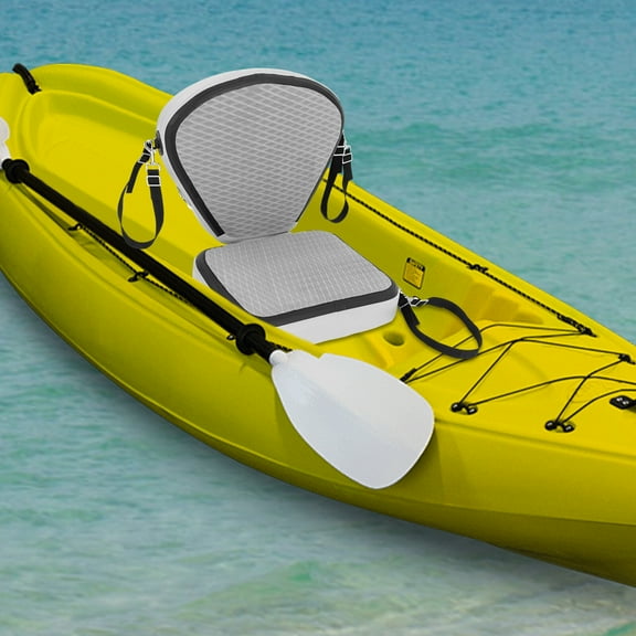 Ergonomic Padded Kayak Seat with Adjustable Straps, Breathable EVA & PVC, Corrosion-Resistant 304 Stainless Steel Hooks, Lightweight & Durable