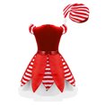thumbnail image 6 of Zaldita Kids Girls Christmas Santa Claus Dress Xmas Elf Outfit Velvet Dance Tutu Dress Fancy Dress Up Red 14, 6 of 7