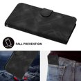 thumbnail image 5 of KAIYANG YX0040 Funda de teléfono con soporte para iPhone 13 Pro, funda de cuero PU con estampado de patrón anticaídas, estilo A, iPhone 13 Pro de 6,1 pulgadas, color negro, 5 of 5