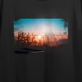 thumbnail image 6 of Sunrise Over A Field Crew Neck Short Sleeve Women's Black Crop Top-Large, 6 of 7