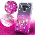 thumbnail image 2 of Compatible for LG V50 ThinQ Case, LG V50 Case, with [Tempered Glass Screen Protector] SOGA Diamond Liquid Quicksand Cover Cute Girl Women Phone Case - Clear/Pink, 2 of 5
