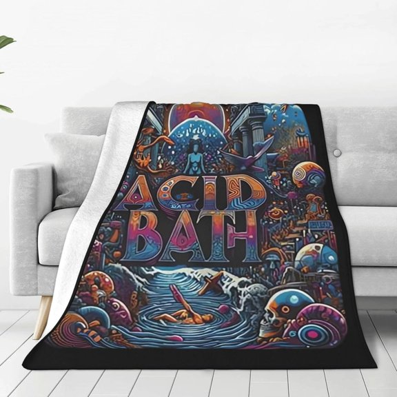 Acid Music Bath Flannel Blanket Air Conditioning Blanket Nap Blanket Sofa Throw Blanket Throw Blankets 60"X50"
