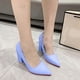 thumbnail image 2 of Amzcrzy Zapatos de mujer,Zapatos de mujer,Zapatillas de mujer, Zapatos de tacón alto con punta puntiaguda y tacón grueso para mujer, informales, multicolores Sandalias Mujer Zapatillas De Casa, 2 of 5