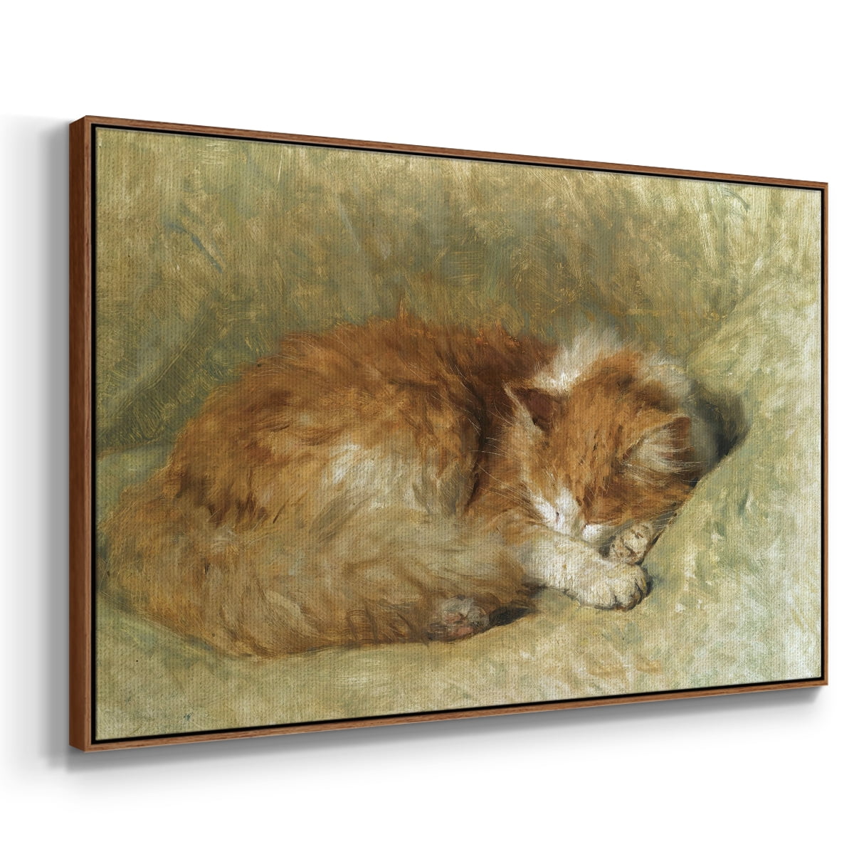 Vintage Animal Print-XLI By Wexford Home Framed in Walnut Wood Gallery Wrapped Canvas 17 in. x 25 in.