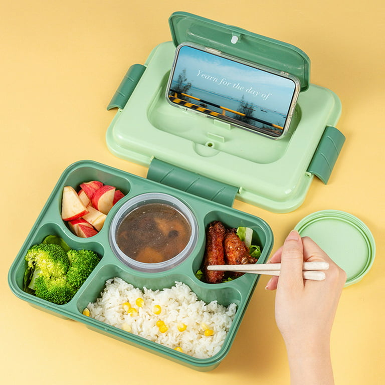 Cteegc Clearance Lunch Box Kids,Bento Box Adult Lunch Box,Lunch Containers for Adults/Kids/Toddler,1600ML-4 Compartment Bento Lunch Box,Built-In