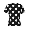 thumbnail image 6 of Vsdgher Black and White Polka Dot Print Men's Dry Fit Mesh Athletic Shirts Moisture Wicking Tennis T-Shirt Tops, 6 of 9