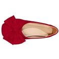 thumbnail image 4 of Womens Red Ballet Flats - Slip On Comfortable Flat Shoes with Bow Detail, Velvet-Like Round Toe Flats for Women, Casual & Everyday Wear,Size 43, 4 of 9