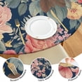 thumbnail image 4 of Pioneer Flower Floral Print Pattern Round Fitted Tablecloth with Elastic Edge,Dining Table Cover Waterproof,Outdoor Round Tablecloth for Camping,Dining,Indoor and Outdoor, 4 of 7