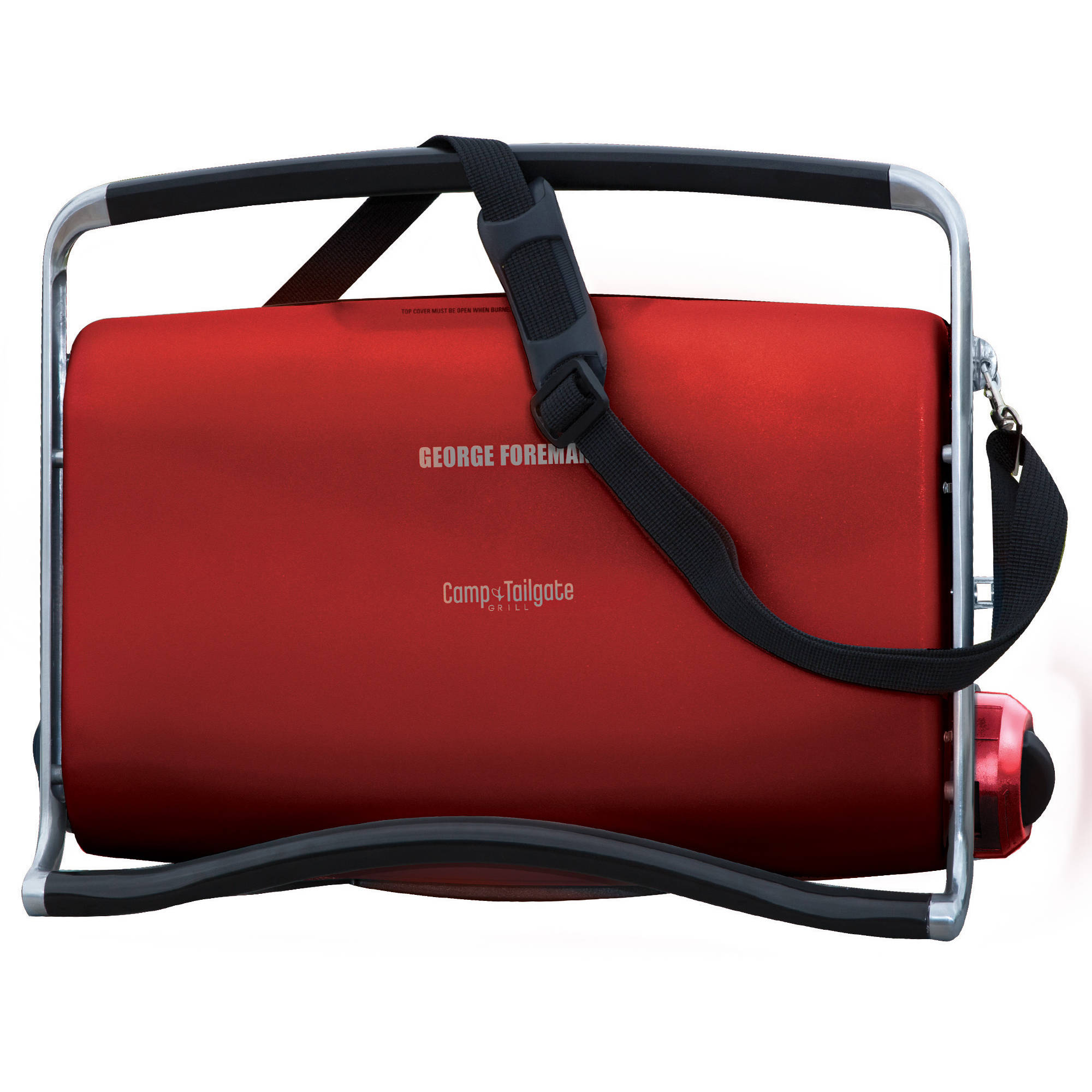 George Foreman GP200R Portable Propane Camp & Tailgate Grill, Portable Gas Grill, Camping Grill, Red