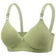thumbnail image 1 of WZXFASHION Women Sexy Lace Back Button Shaping Cup Adjustable Shoulder Strap Large Size Underwire Bra Bra Green 95B, 1 of 8