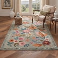 thumbnail image 3 of KUETH 9'X12' Vintage Floral Area Rugs Machine Washable Rugs for Living Room, Non Slip Flat Pile Rug with Rubber Backing, Boho Rug for Entryway Bedroom Dining Room Home Office, 3 of 3