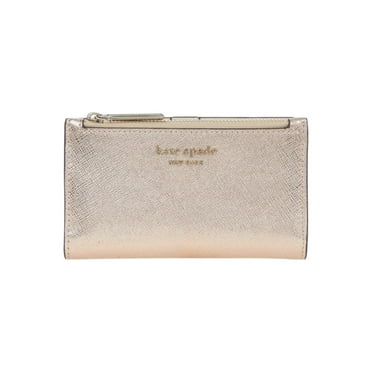 Kate Spade Spencer Metallic Small Slim Bifold Wallet K4551 ROSE GOLD