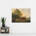 thumbnail image 2 of Van Os Hilly Landscape Shepherd Cattle Painting Extra Large XL Wall Art Poster Print, 2 of 3