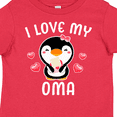 thumbnail image 4 of Inktastic I Love My Oma with Cute Penguin and Hearts Girls Toddler T-Shirt, 4 of 5