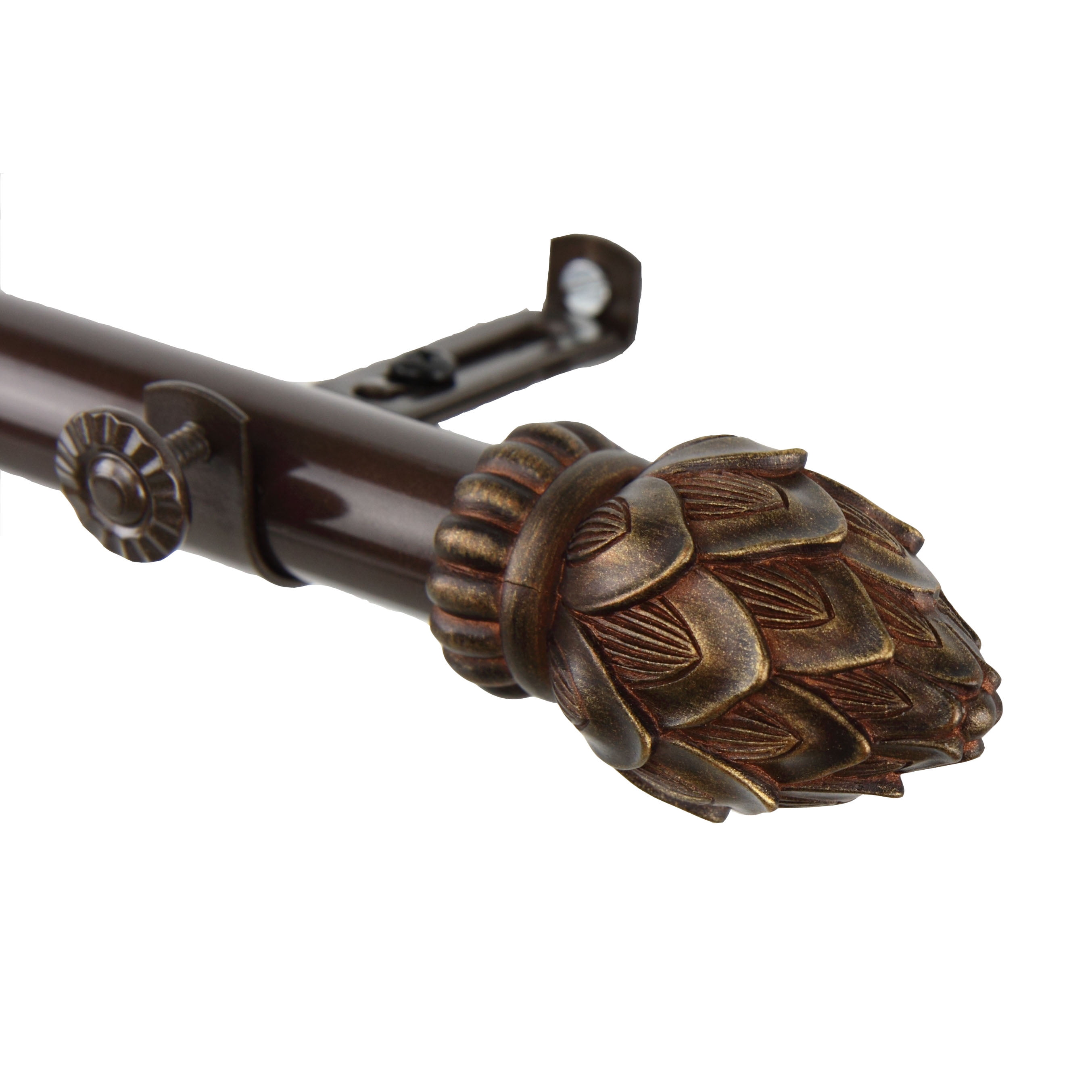 13/16" Dia Adjustable 66-120" Alonzo Curtain Rod in Cocoa