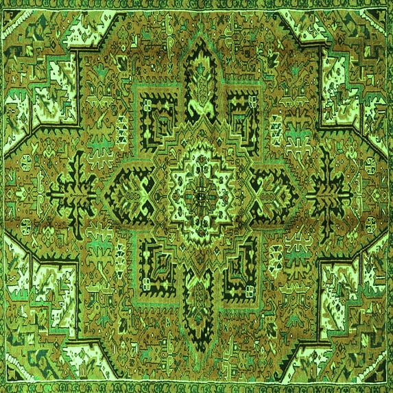 Ahgly Company Indoor Square Persian Green Traditional Area Rugs, 6' Square
