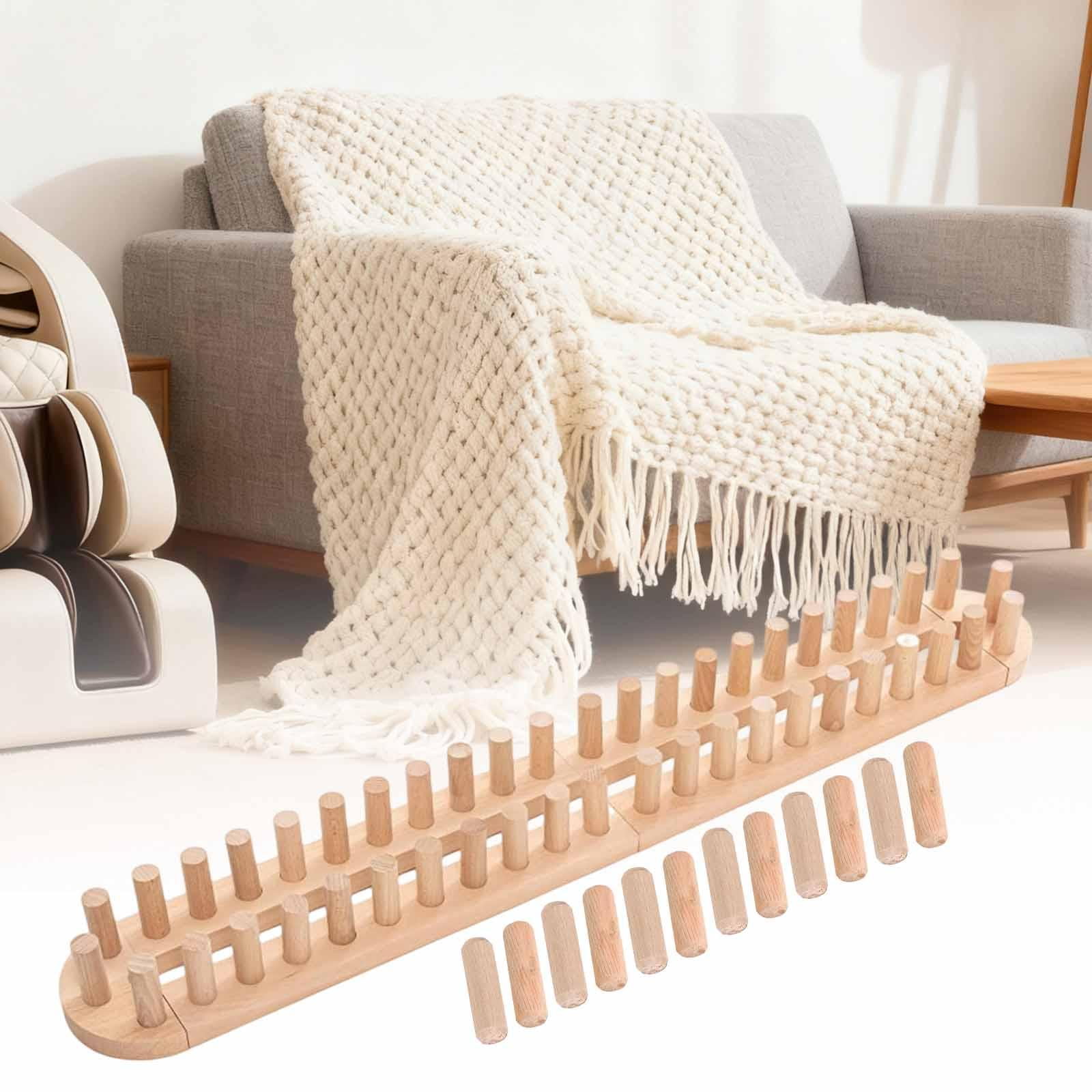 Wooden Loom Frame Chunky Yarn Blanket Loom Mini Weaving Loom Sturdy Wooden Material for DIY Throw Blankets