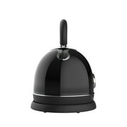 Culinary Chef 1.8 Quart 1,500-Watt Retro Porcelain Electric Water Kettle with Thermometer, Black