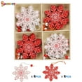 thumbnail image 3 of Spencer 12 Pcs Christmas Hangings Ornaments Wooden Slices Xmas Tree Decorations for Holiday Party with Wood Storage Box, 3 of 9