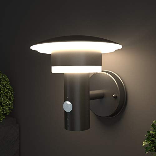 motion sensor porch light on Nbhanyuan Lighting Led Outdoor Wall Light Fixtures With Motion Sensor Exterior Wall Sconce Stainless Steel Black Finish Weatherproof 3000k Warm Light Front Door Porch Light 110v 1000lm A Walmart Com Walmart Com