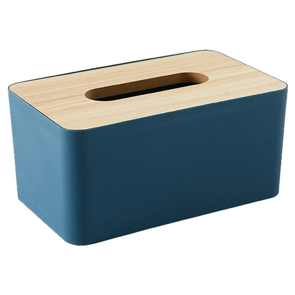 Wood Tissue Box Cover for Paper Facial Tissues, Wooden Rectangular Tissue Box Holder