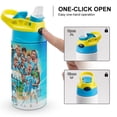 thumbnail image 4 of FIFA-theme One-Touch Pop Top Water Bottle Stainless Steel Leak-Proof Sports Children's Bottle BLUE 12oz, 4 of 6
