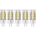 thumbnail image 1 of 5-Pack 5W G4 LED Bulbs 3000K Warm White 500lm, Equiv 50W Halogen 12V AC/DC, Energy Class A+, 1 of 5