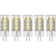 thumbnail image 1 of 5-Pack 5W G4 LED Bulbs 3000K Warm White 500lm, Equiv 50W Halogen 12V AC/DC, Energy Class A+, 1 of 5