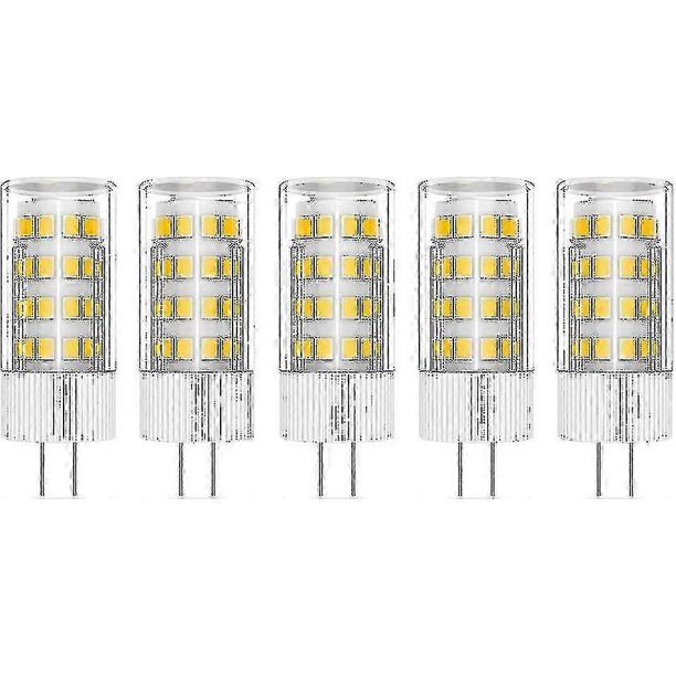 5-Pack 5W G4 LED Bulbs 3000K Warm White 500lm, Equiv 50W Halogen 12V AC/DC, Energy Class A+