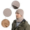 thumbnail image 4 of SUXIAN Unisex Winter Scarf Set Plus Warm Knit Hat Bib Grey One Size, 4 of 6