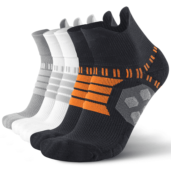 Mqamex 5-Pack Men's Athletic Ankle Socks,6-14,Moisture Wickingr Running Low Cut Socks