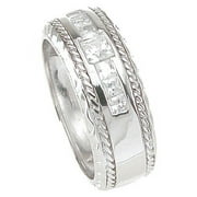 His Hers Matching Sterling Silver Wedding Rings Set Matching Couples Bands Him Her (6/10)