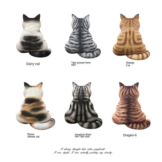 1 funda de almohada de gato, almohada decorativa con forma de animal, almohada con estampado de mascotas, funda de almohada para niñas, niños, cama, dormitorio, sofá, decoración, 43 cm