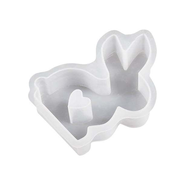 Cera de Vela de Soja,Molde para Hornear Conejo de Pascua para Chocolate de Resina de Yeso,Caja Fuerte de Microondas de Horno Reutilizable Flexible,Decoraciones de Conejo de Pascua,,