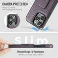 thumbnail image 5 of ELEHOLD Case for iPhone 14, Premium Leather Case with Kickstand and Grip Strap,Purple, 5 of 6