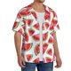 thumbnail image 2 of Balery Hand Drawn Watermelon Camisa Casual de Manga Corta con Botones para Hombre, Texturizada, Estilo Cubano, para Playa, Verano-Medium, 2 of 5