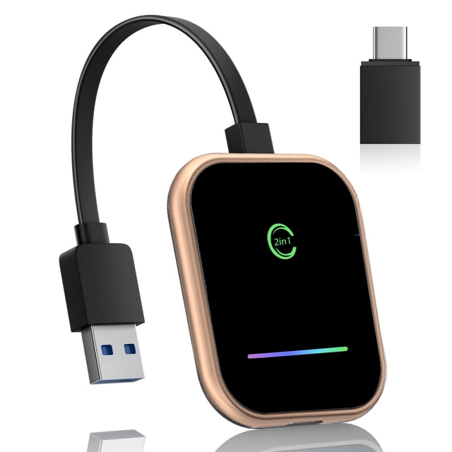 Wireless CarPlay & Android Auto 2-in-1 Adapter: Convert Wired to Wireless for Car Stereo, Supports Navigation, Music, Voice Control, Auto Reconnect, Plug & Play, Fast Stable Connection, Compact Zinc