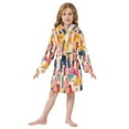 thumbnail image 6 of FORMRS Niños Bathrobe Unisex Hooded Robe Soft Plush Pajamas Sleepwear, Size 10-12T, Art Geometric, 6 of 7