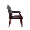 thumbnail image 2 of Leather Reception Guest Chairs W/Padded Seat and Arms Ergonomic Mid-Back Office Executive Side Chair for Meeting Waiting Room Conference Office Guest Chairs,Black, 2 of 11