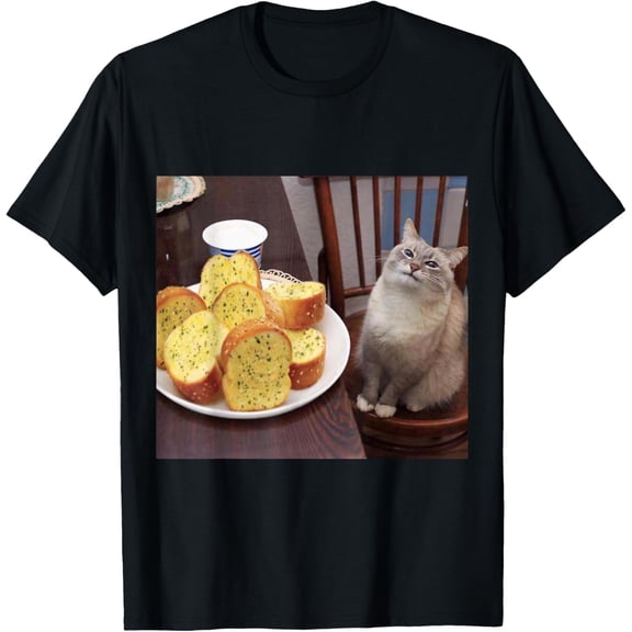 Garlic Bread Cat Meme Funny T-Shirt