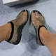 thumbnail image 3 of Sandalias de punta redonda para verano, botas con tachuelas huecas, zapatos planos sexis de verano de talla grande, 3 of 5